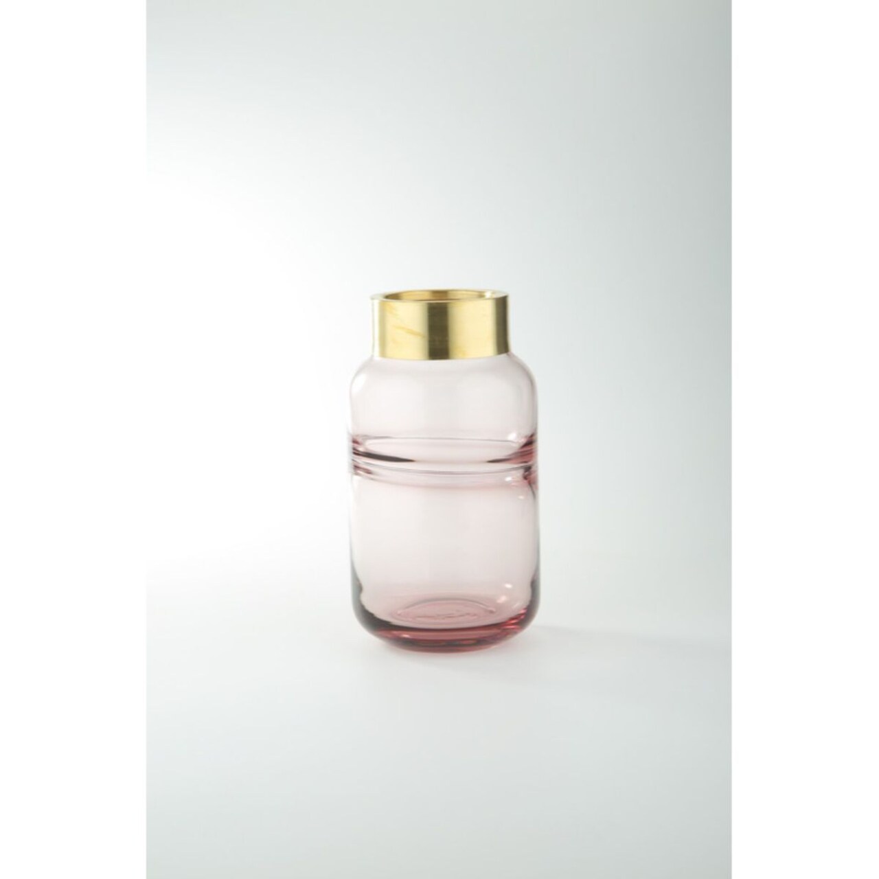 CC Home Furnishings 10" Gold and Pink Contemporary Glass Oval Decorative Vase